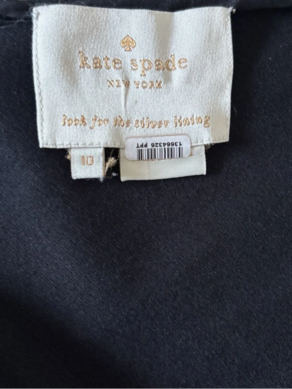 kate spade Classic Sheath Dress Bow Black Gold Old Money Quiet Luxury Size 10
